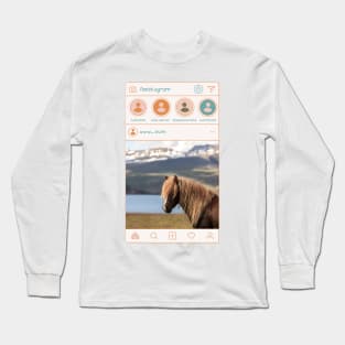 Icelandic horse insta gift Long Sleeve T-Shirt